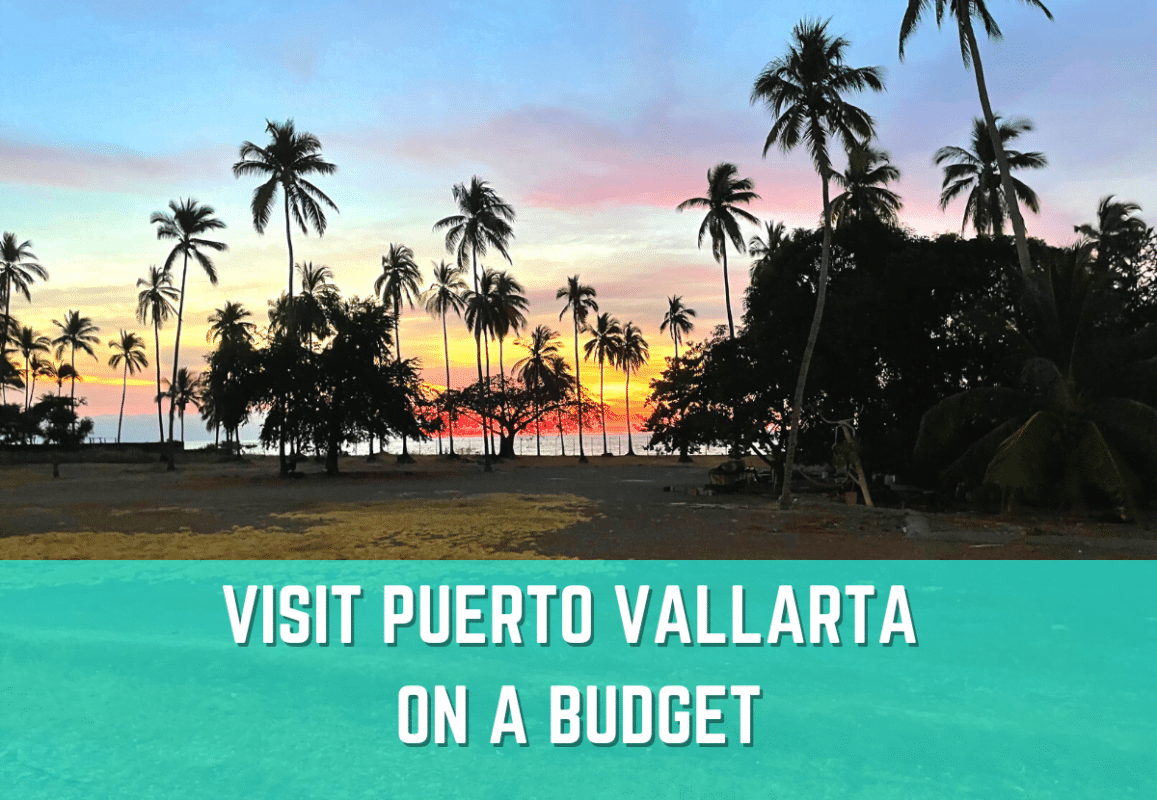Puerto Vallarta beach at sunset.