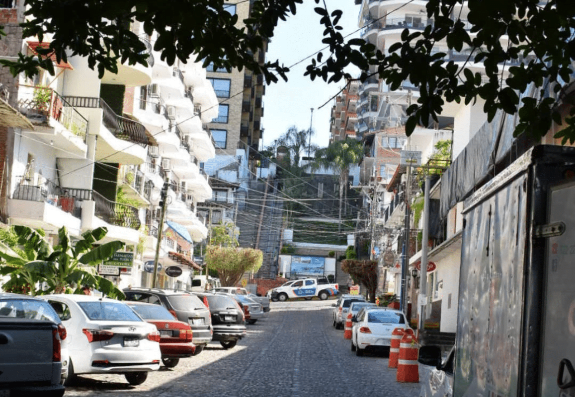 A street in the Romantic Zone of Puerto Vallarta, Mexico.