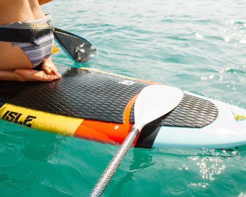 woman paddleboarding in bahia